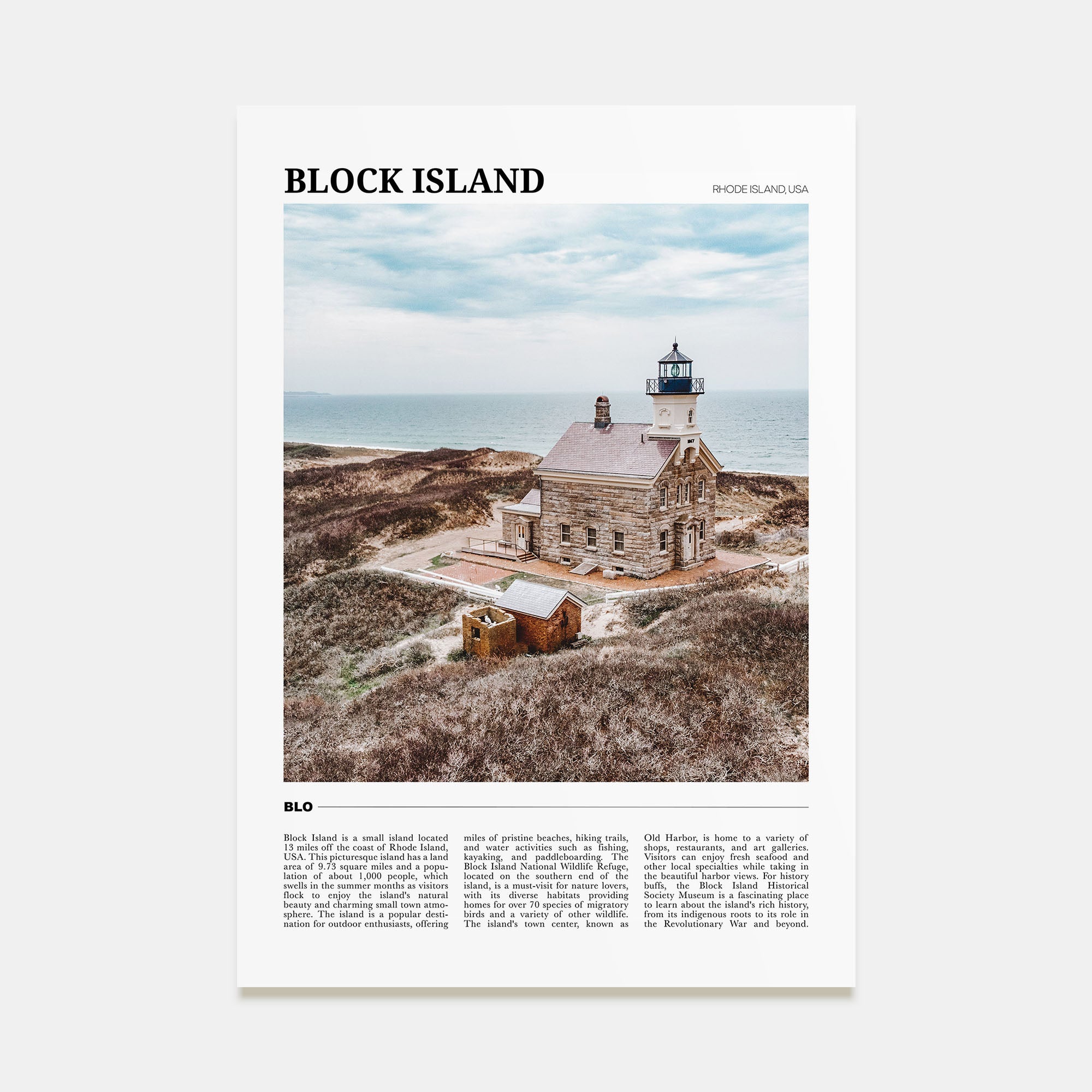 Block Island Travel Color Poster