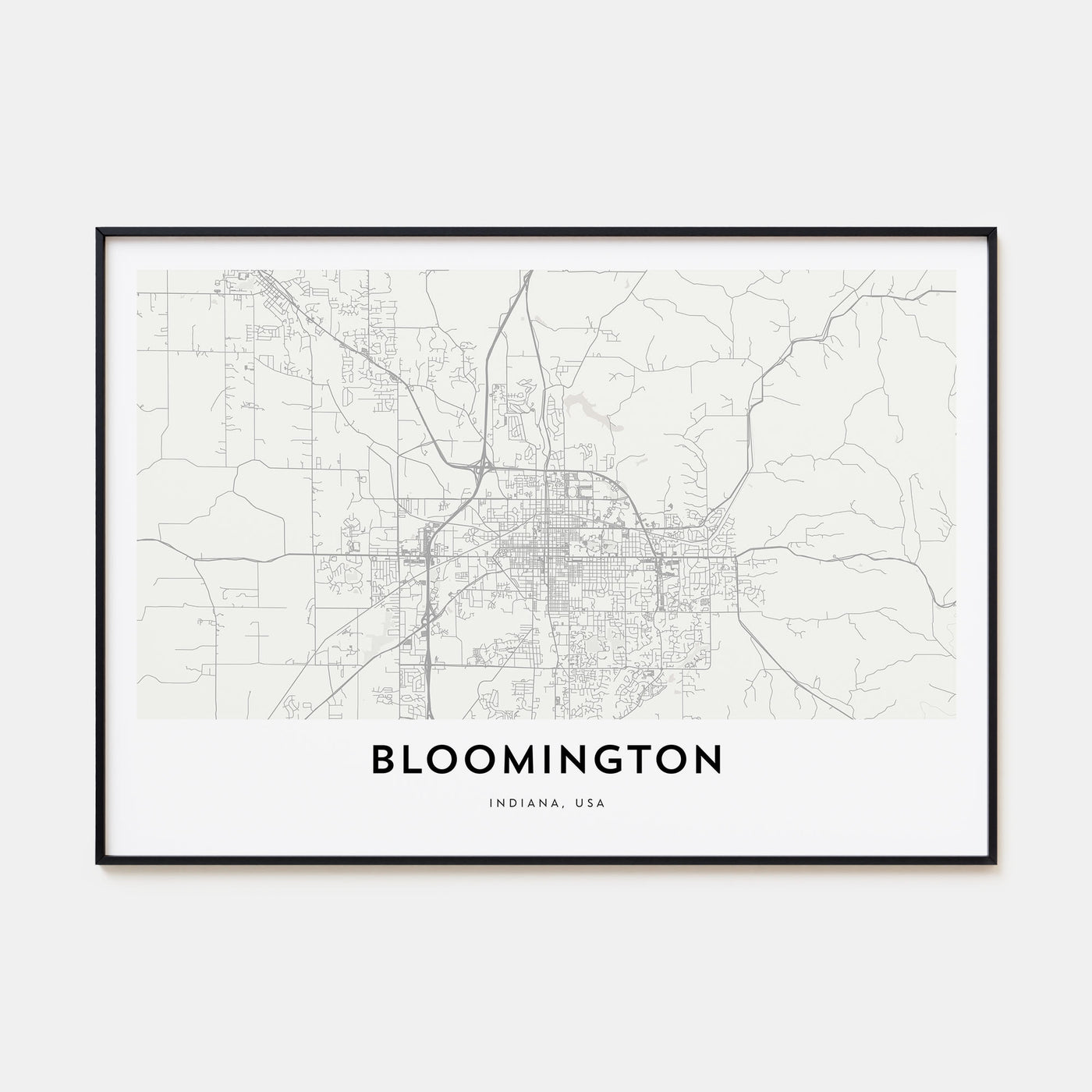 Bloomington Map Landscape Poster