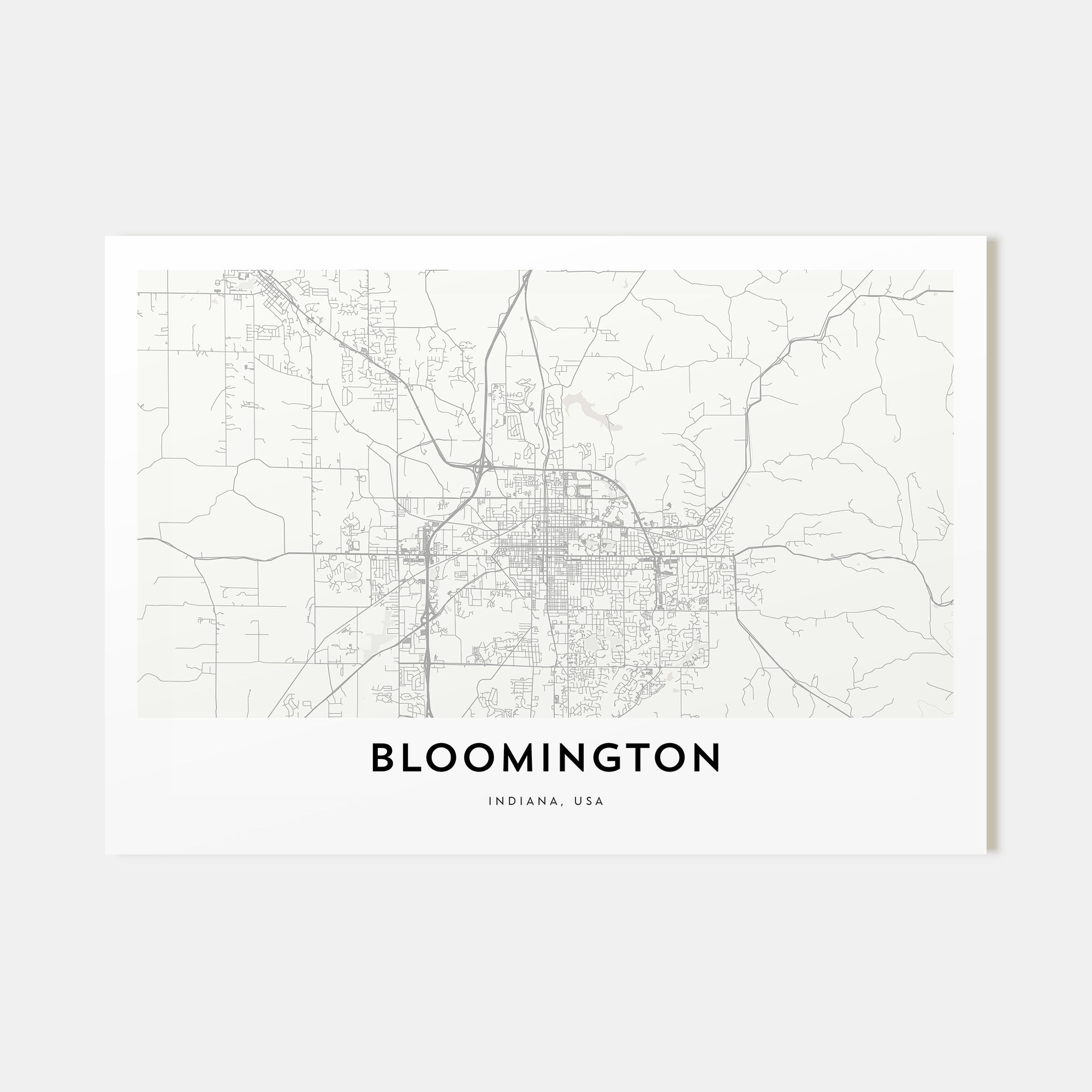 Bloomington Map Landscape Poster