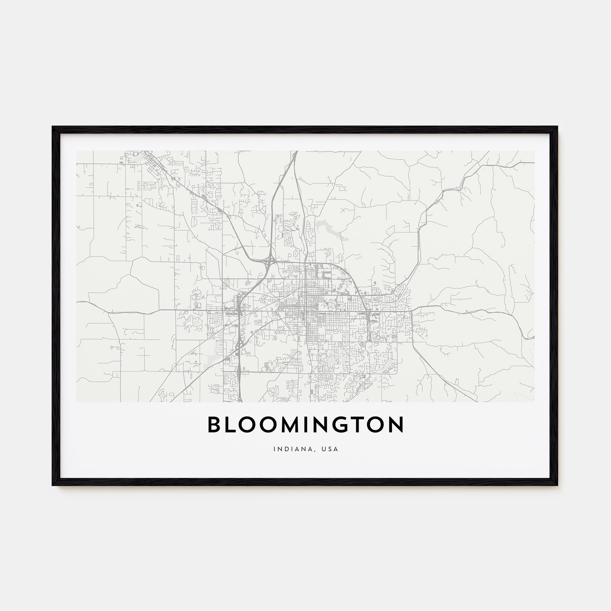 Bloomington Map Landscape Poster