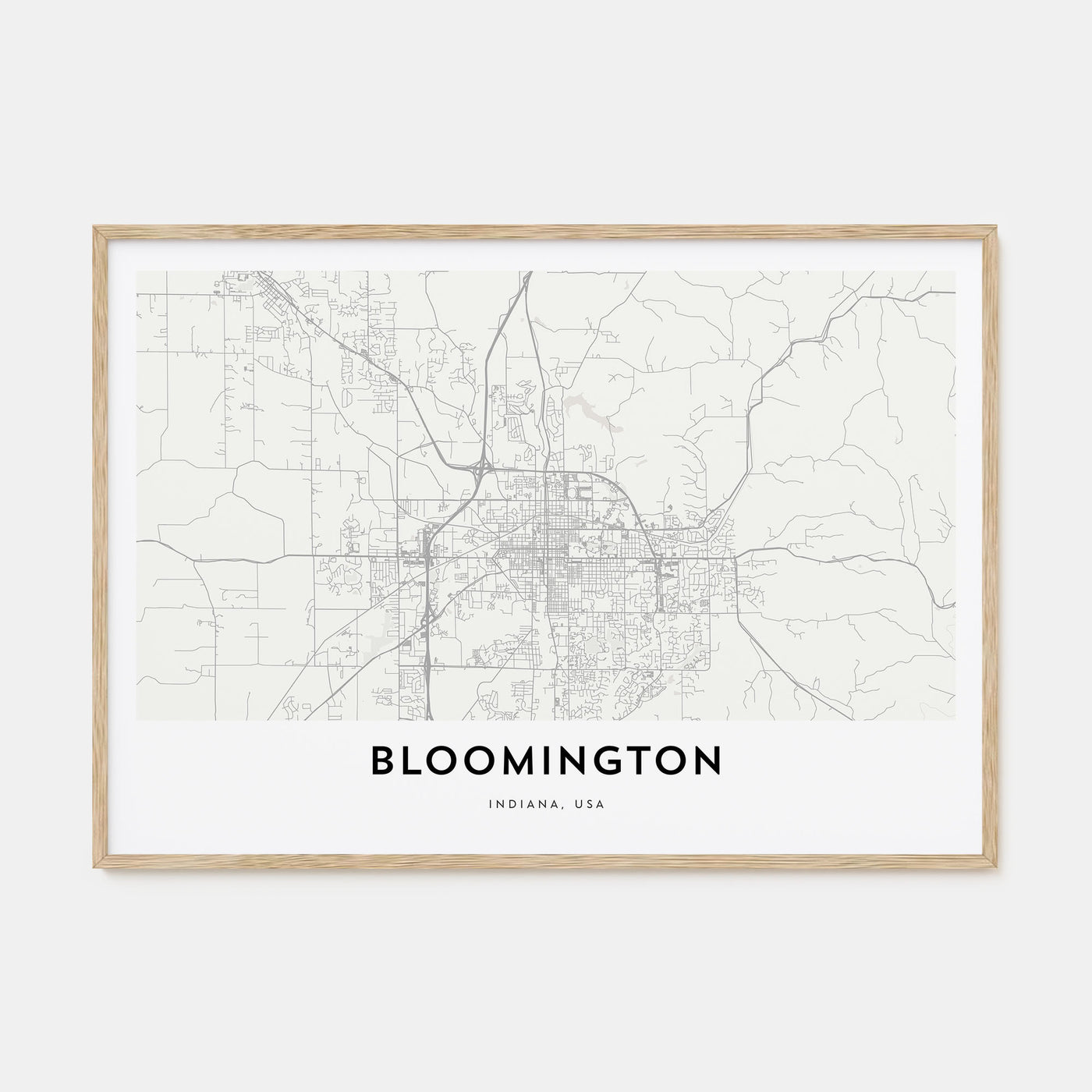 Bloomington Map Landscape Poster