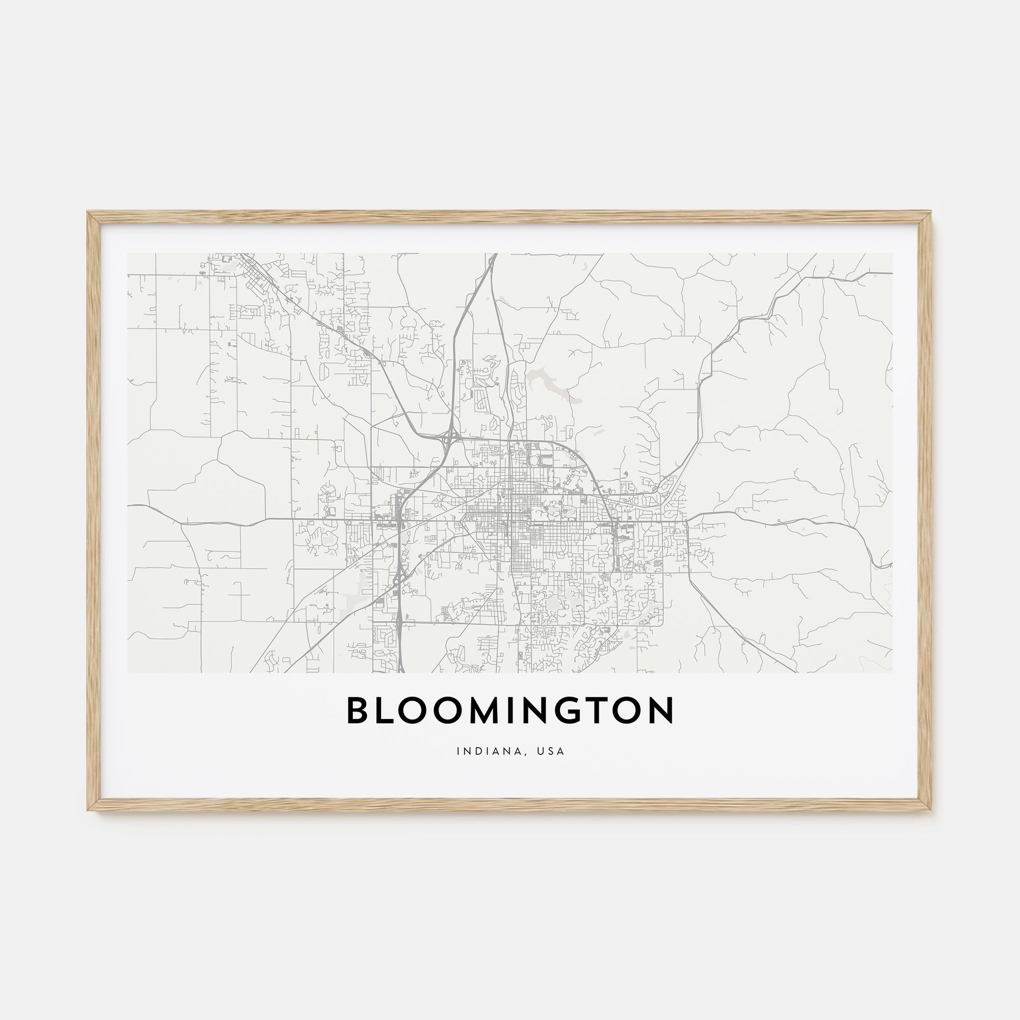 Bloomington Map Landscape Poster