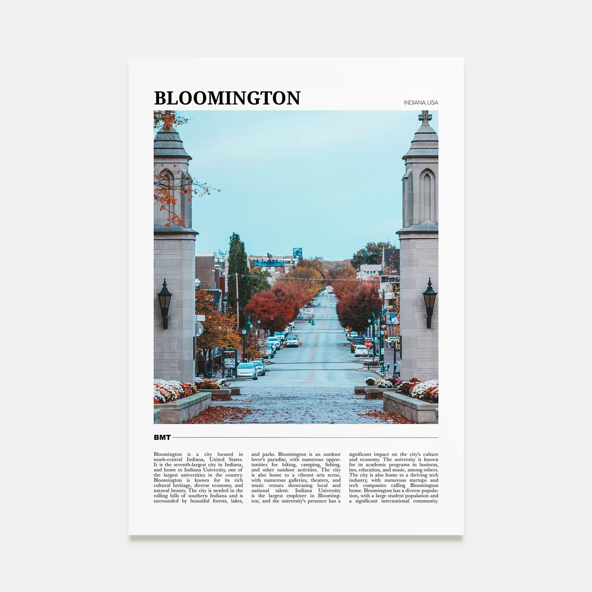 Bloomington Travel Color Poster