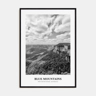 Blue Mountains Portrait B&W Poster