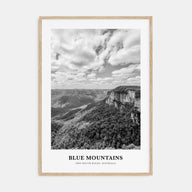 Blue Mountains Portrait B&W Poster