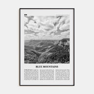 Blue Mountains Travel B&W Poster