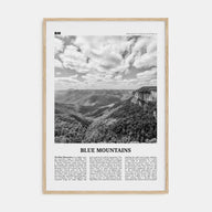 Blue Mountains Travel B&W Poster