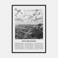 Blue Mountains Travel B&W Poster
