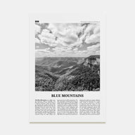 Blue Mountains Travel B&W Poster