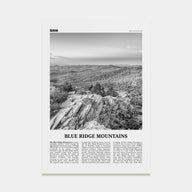 Blue Ridge Mountains Travel B&W Poster