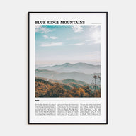 Blue Ridge Mountains Travel Color Poster