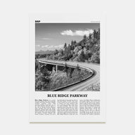 Blue Ridge Parkway Travel B&W Poster