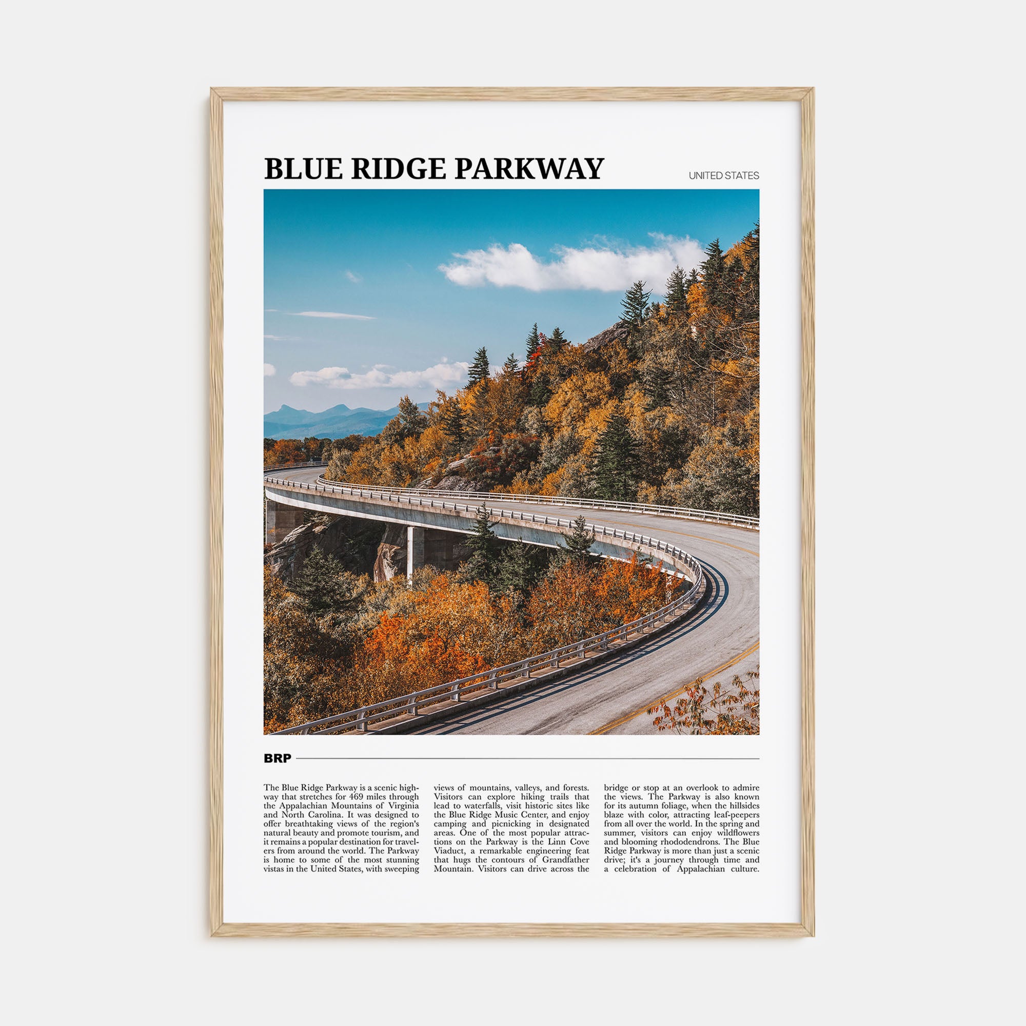 Blue Ridge Parkway Travel Color Poster