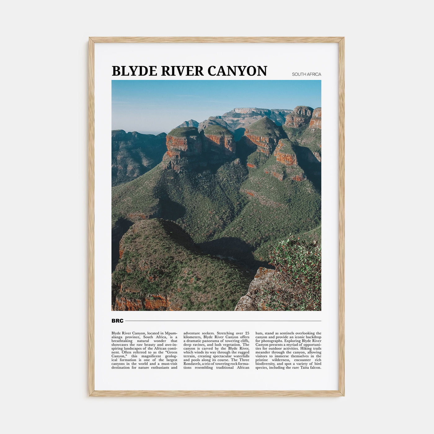 Blyde River Canyon Travel Color Poster