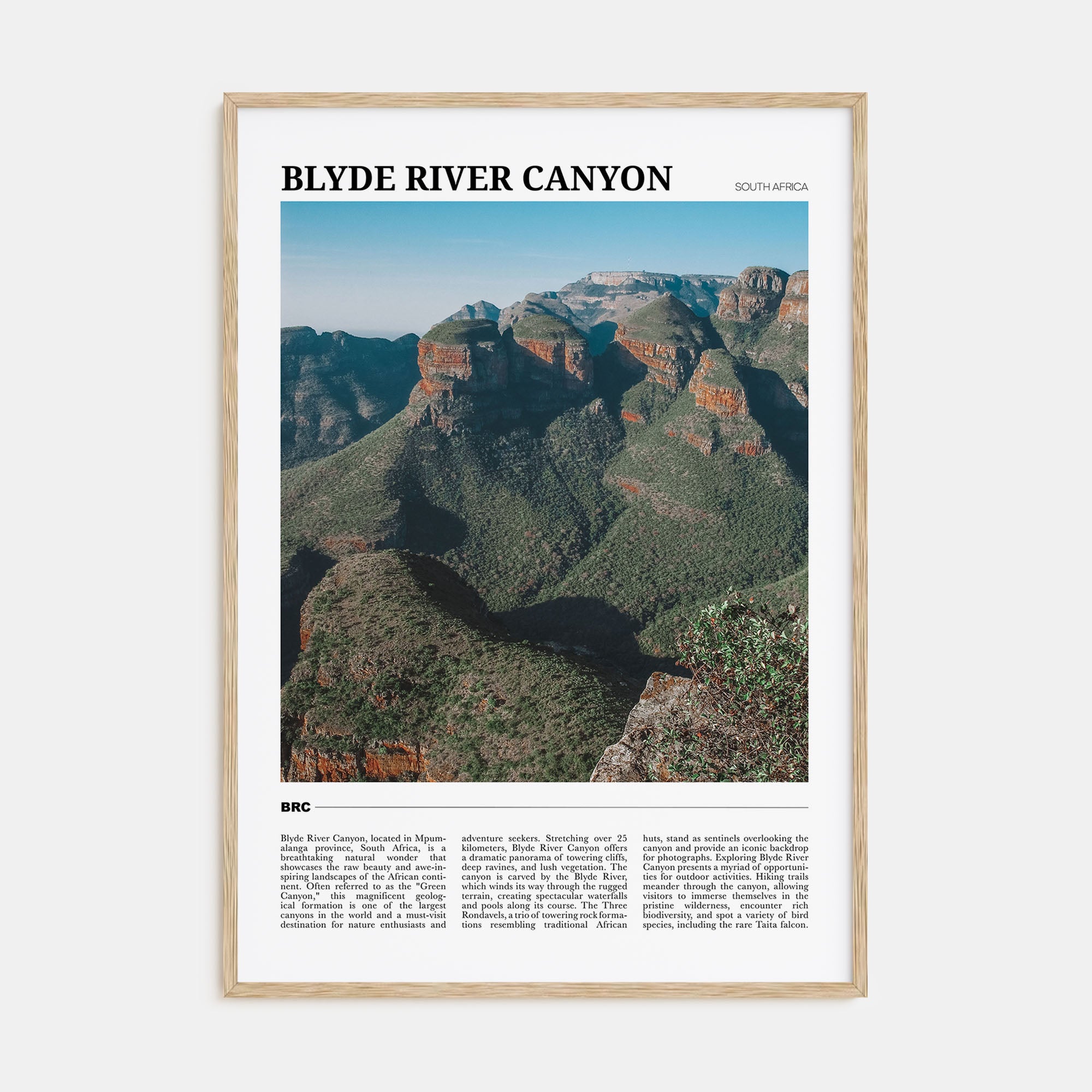 Blyde River Canyon Travel Color Poster
