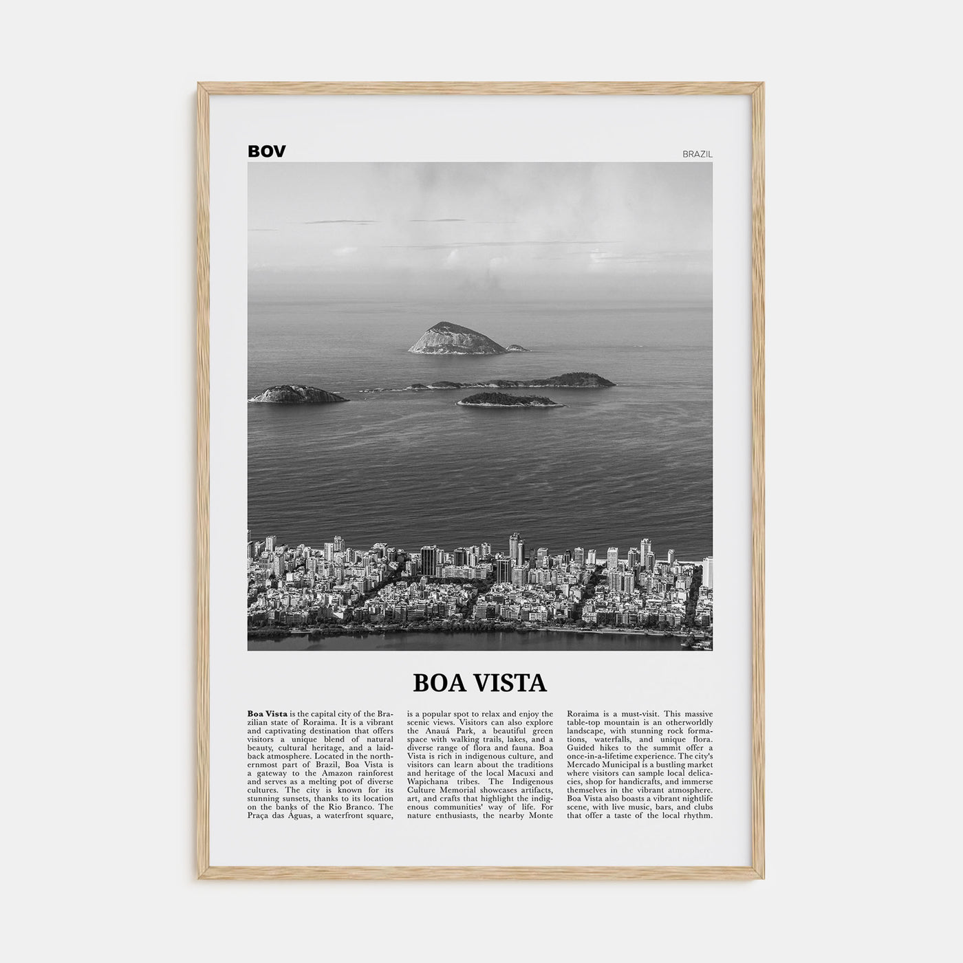 Boa Vista Travel B&W Poster