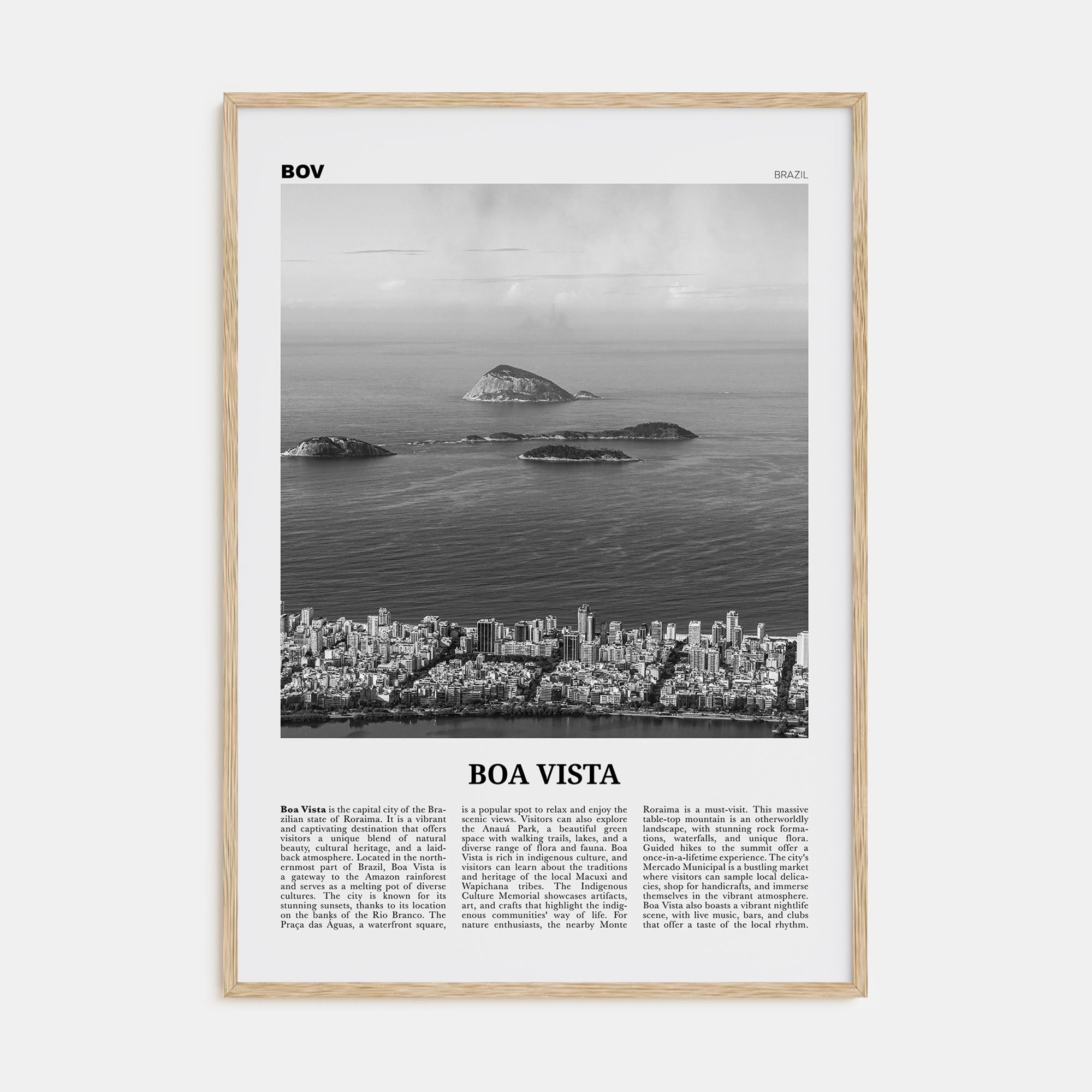 Boa Vista Travel B&W Poster