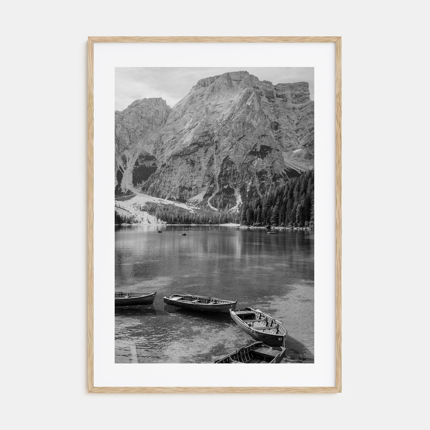Boat in Lake Photo B&W Poster