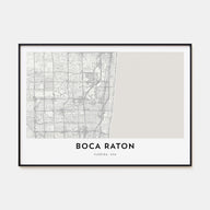 Boca Raton Map Landscape Poster