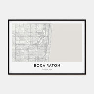 Boca Raton Map Landscape Poster