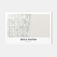 Boca Raton Map Landscape Poster