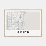 Boca Raton Map Landscape Poster