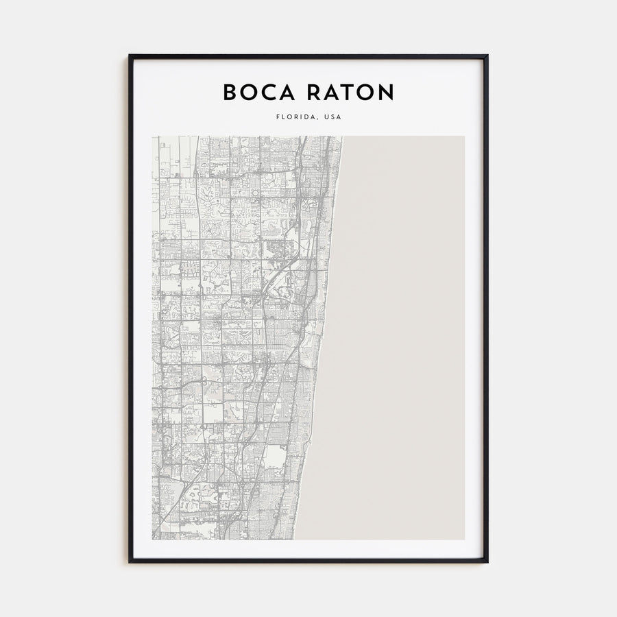 Boca Raton Map Portrait Poster