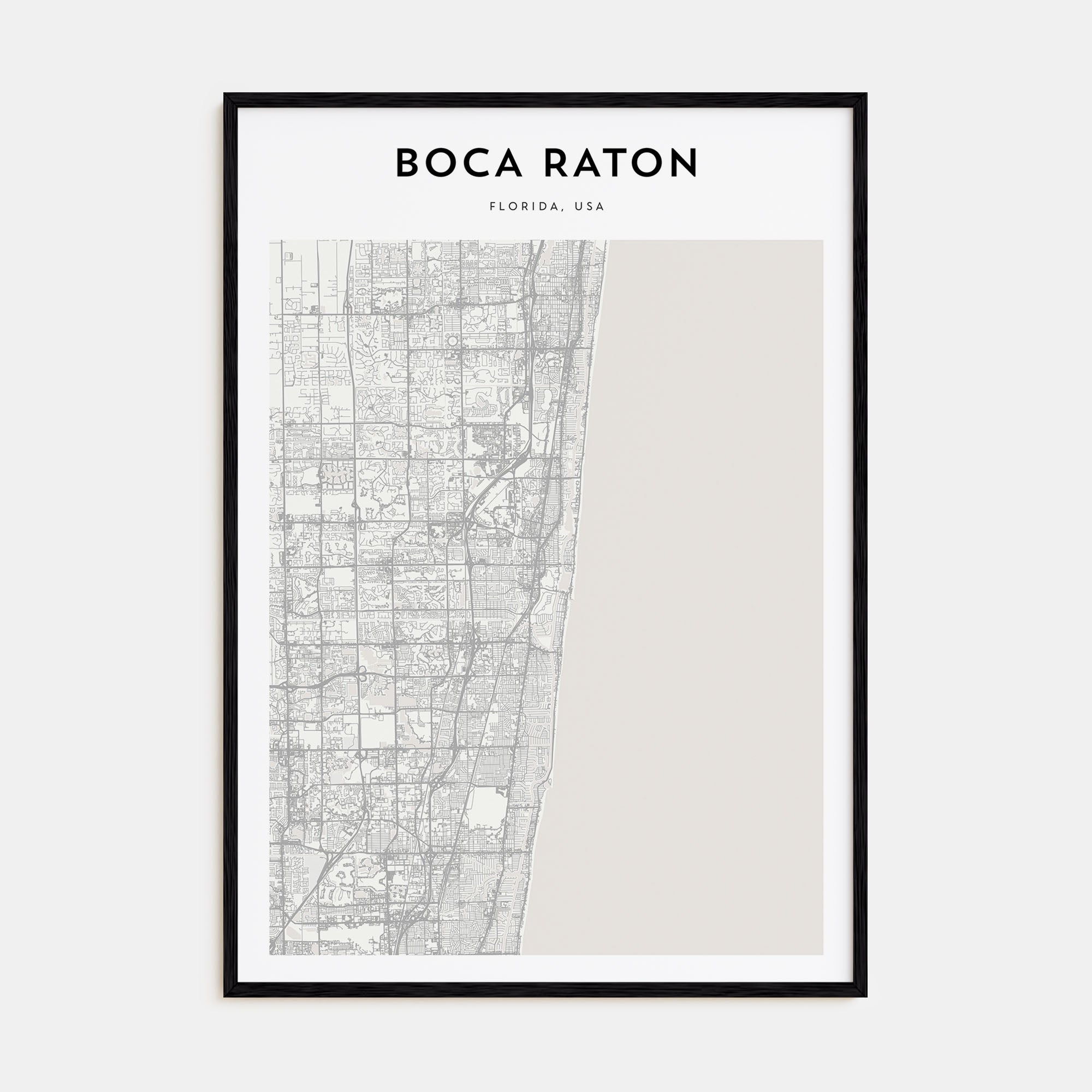 Boca Raton Map Portrait Poster