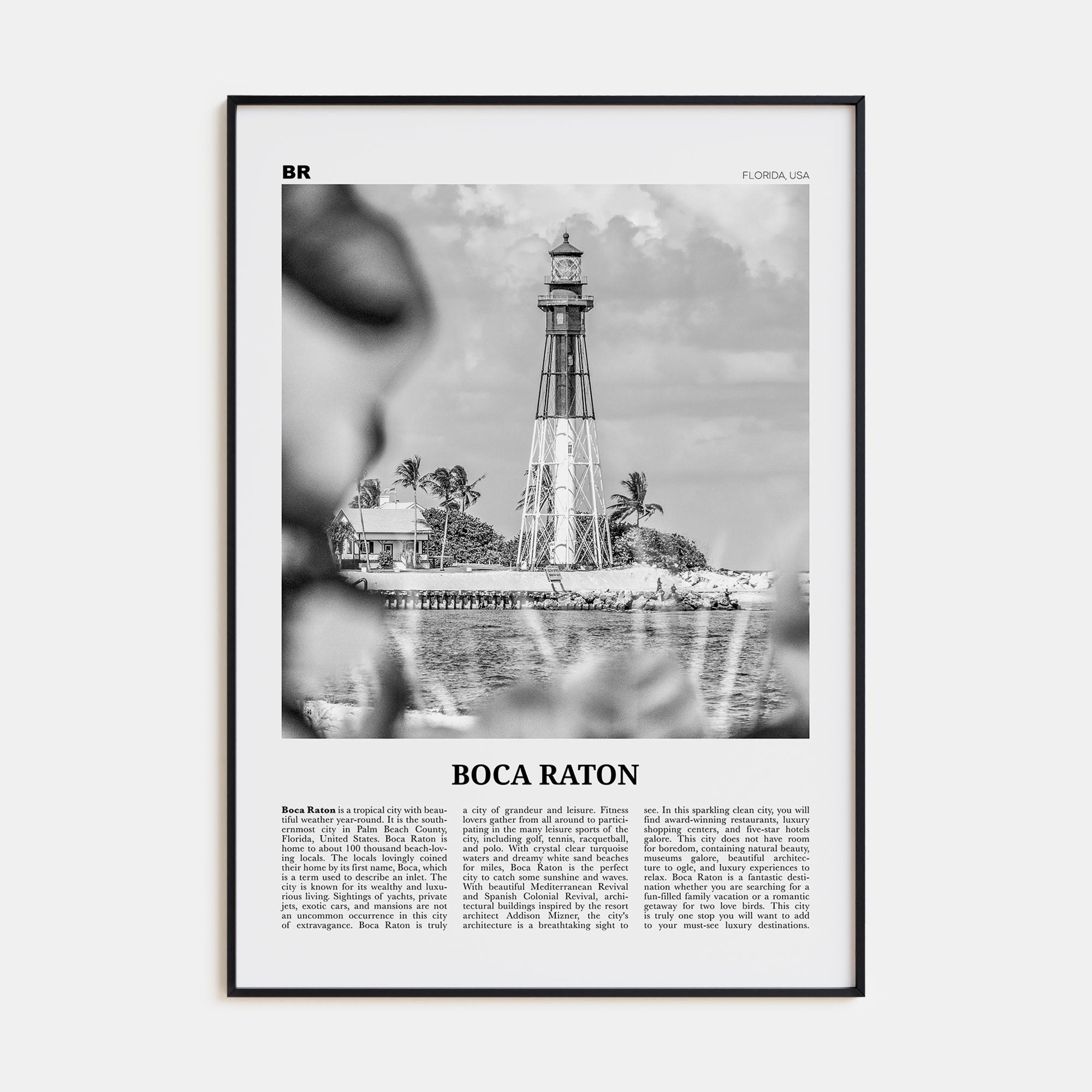 Boca Raton Travel B&W No 2 Poster
