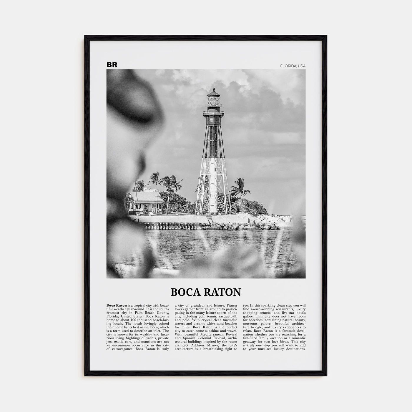 Boca Raton Travel B&W No 2 Poster