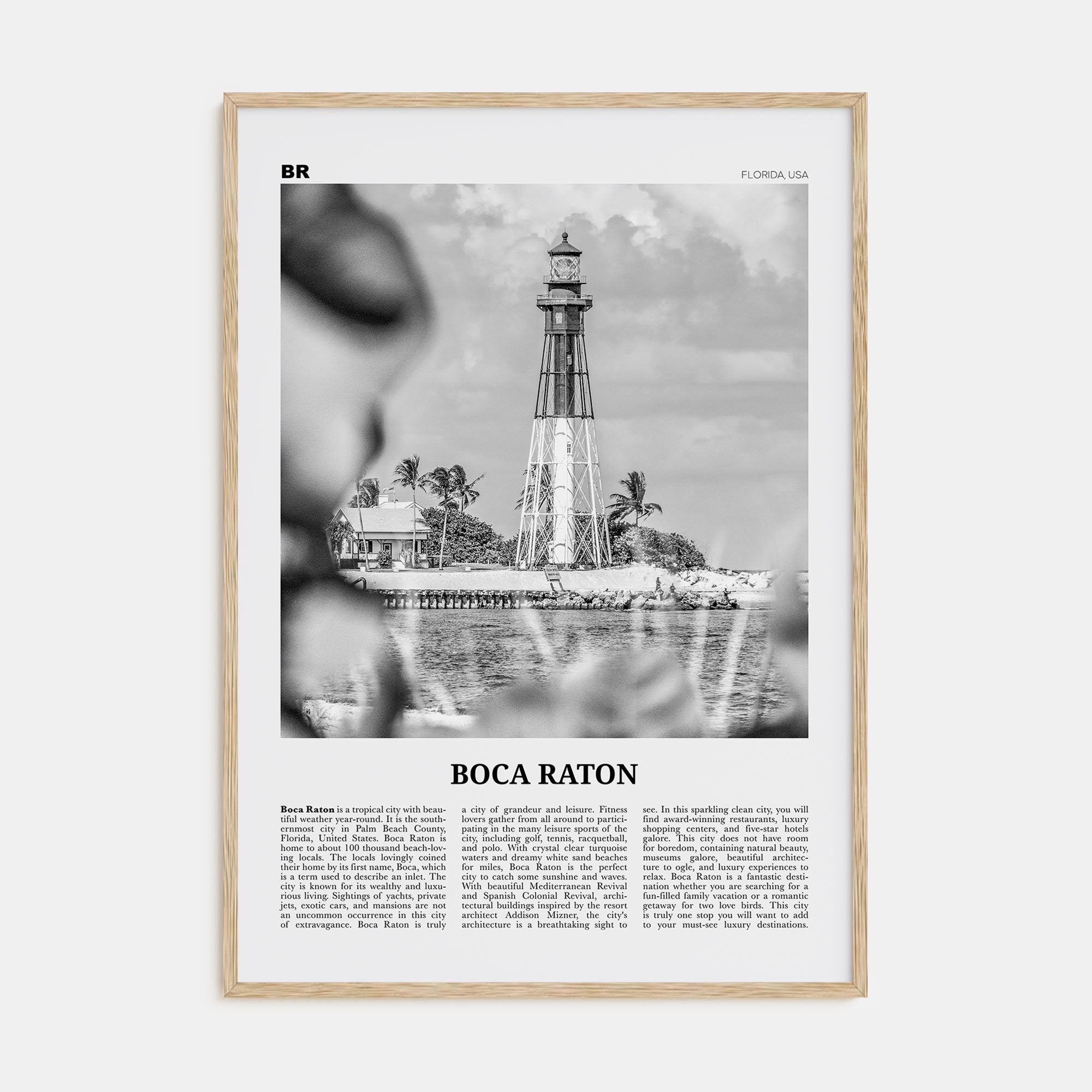 Boca Raton Travel B&W No 2 Poster