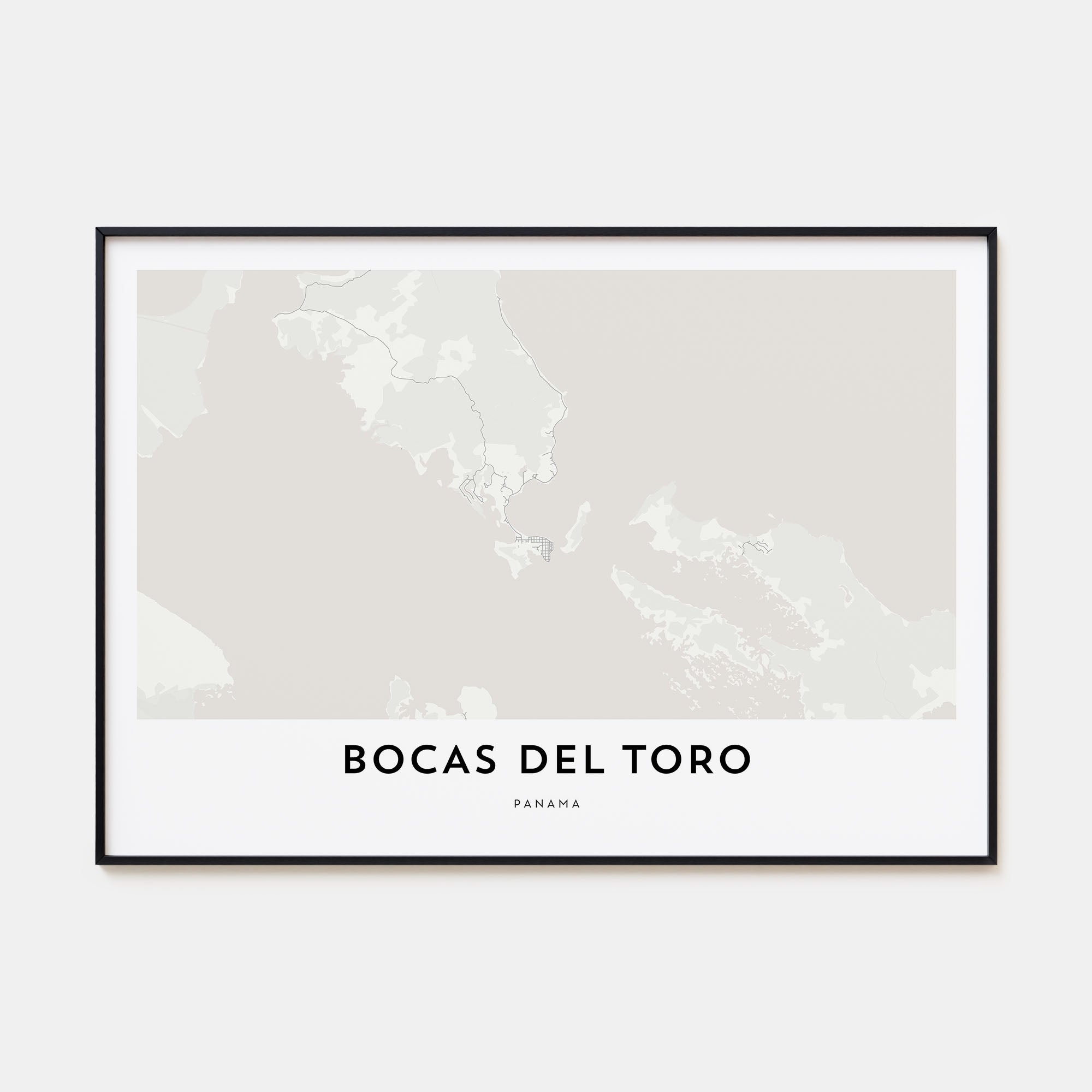 Bocas del Toro Map Landscape Poster