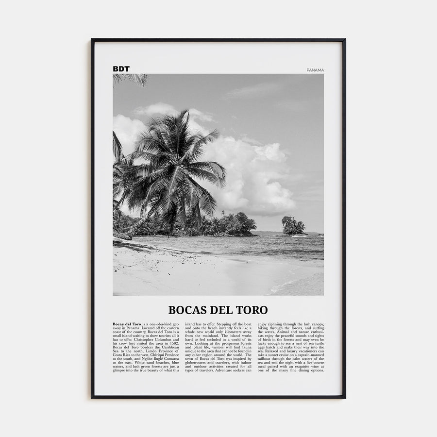 Bocas del Toro Travel B&W Poster