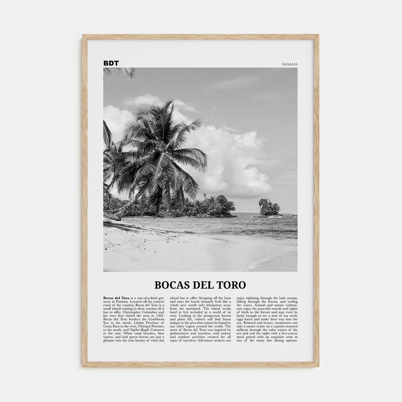 Bocas del Toro Travel B&W Poster
