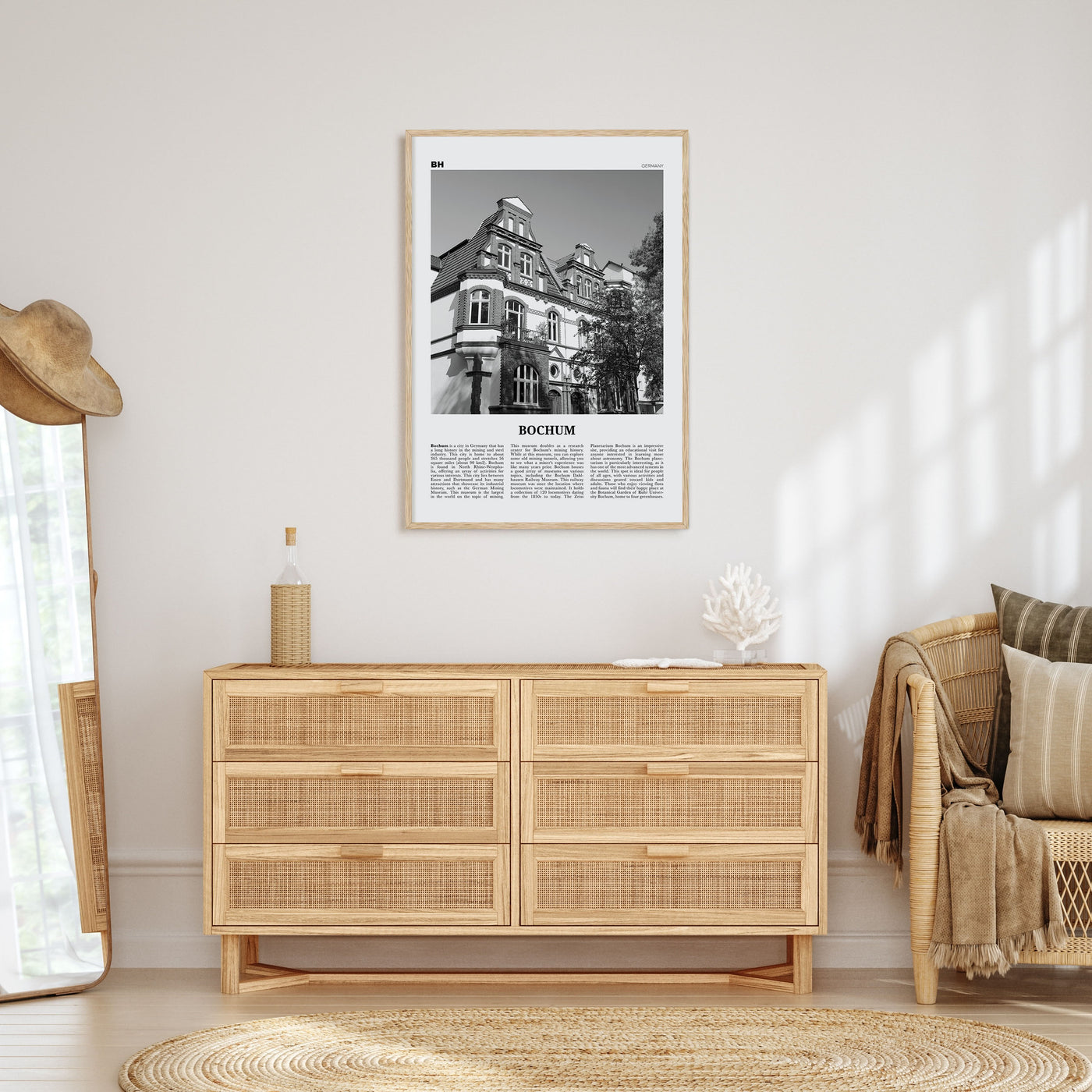 Bochum Travel B&W Poster