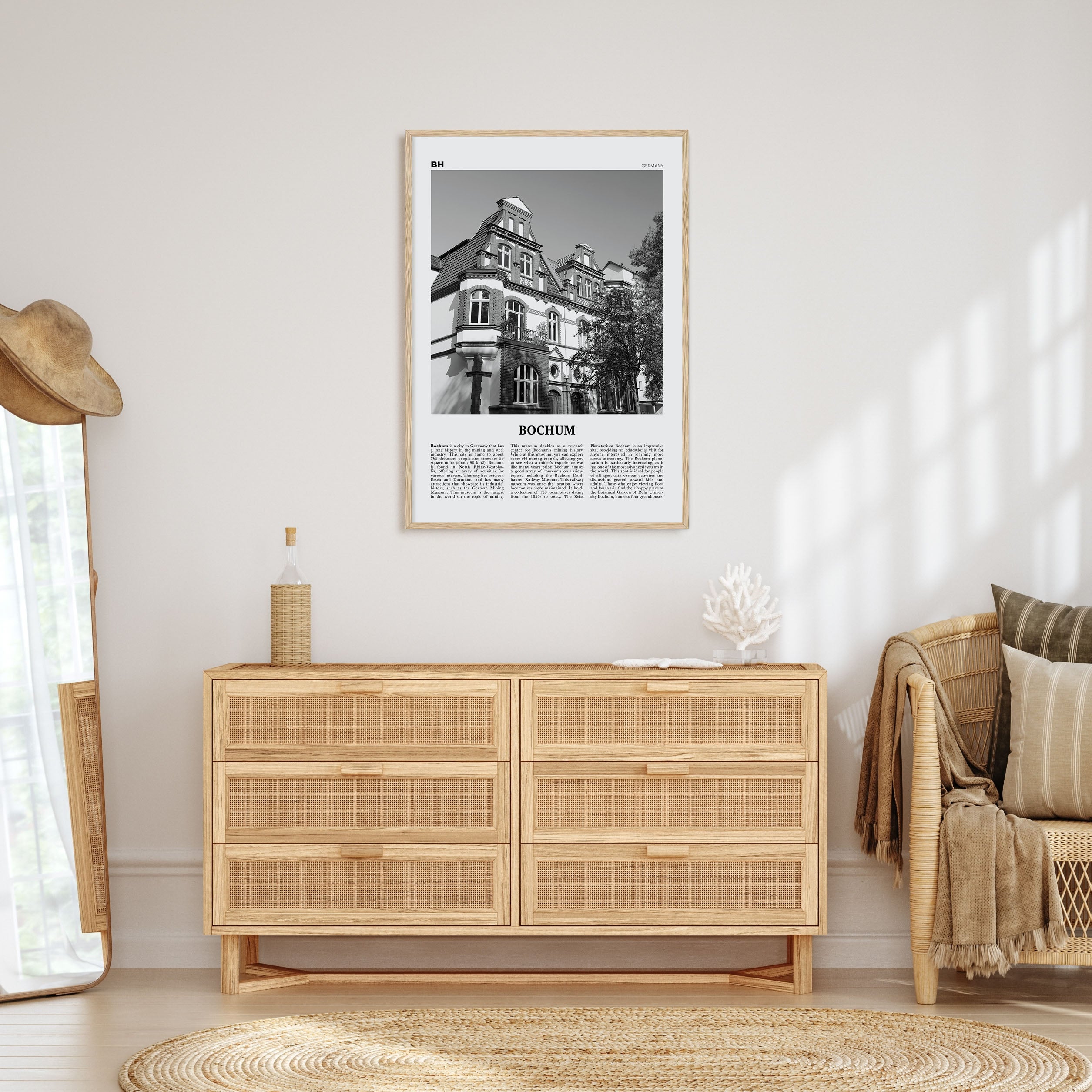 Bochum Travel B&W Poster