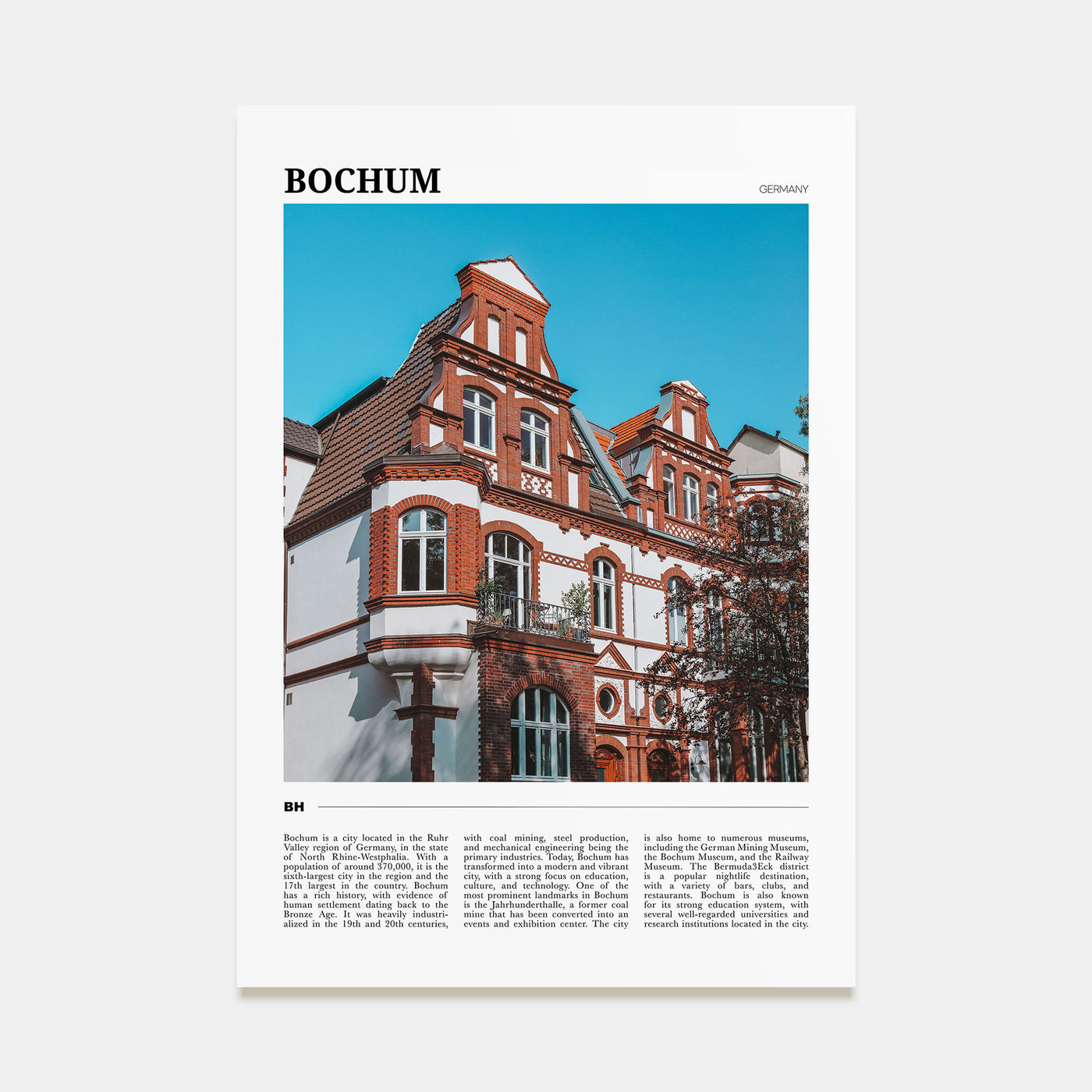 Bochum Travel Color Poster
