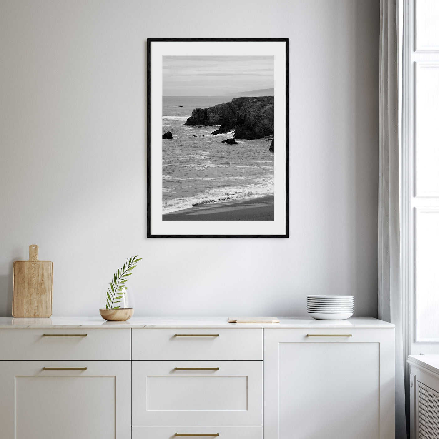 Bodega Bay Photo B&W Poster