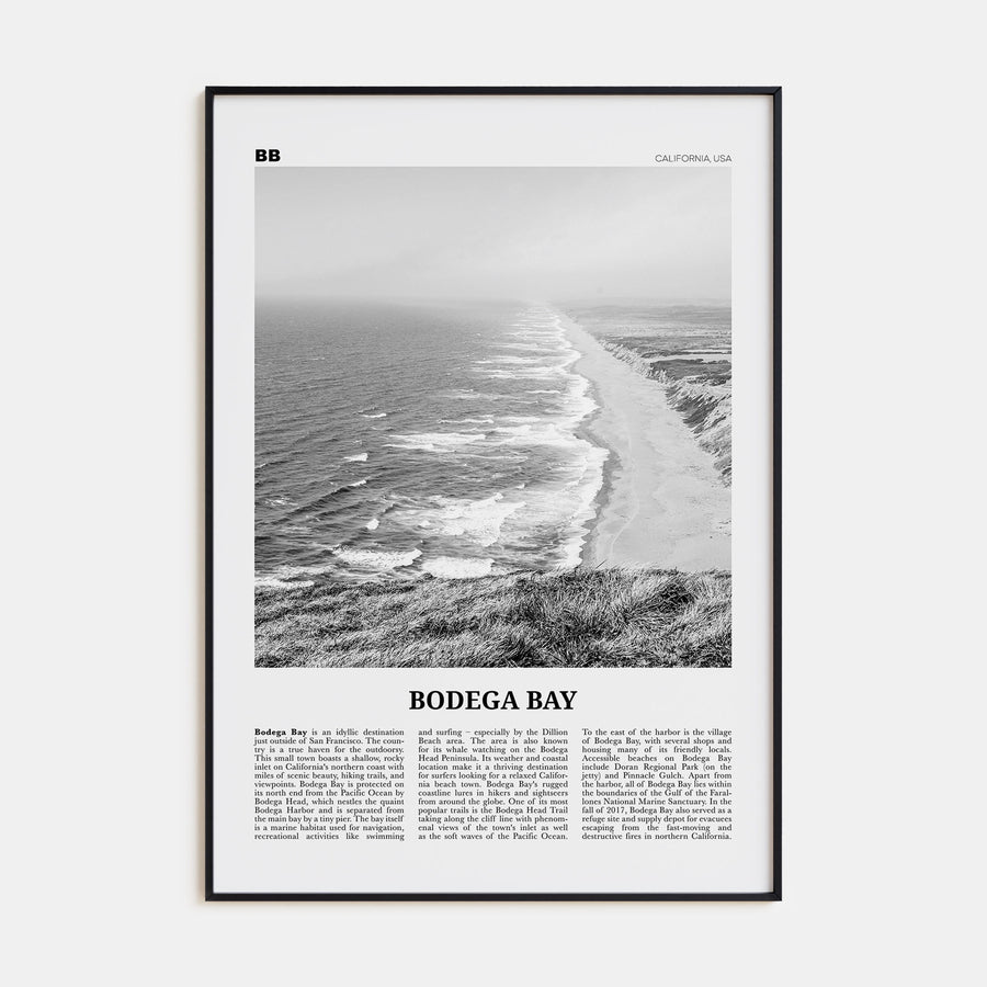 Bodega Bay Travel B&W Poster