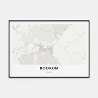 Bodrum Map Landscape Poster