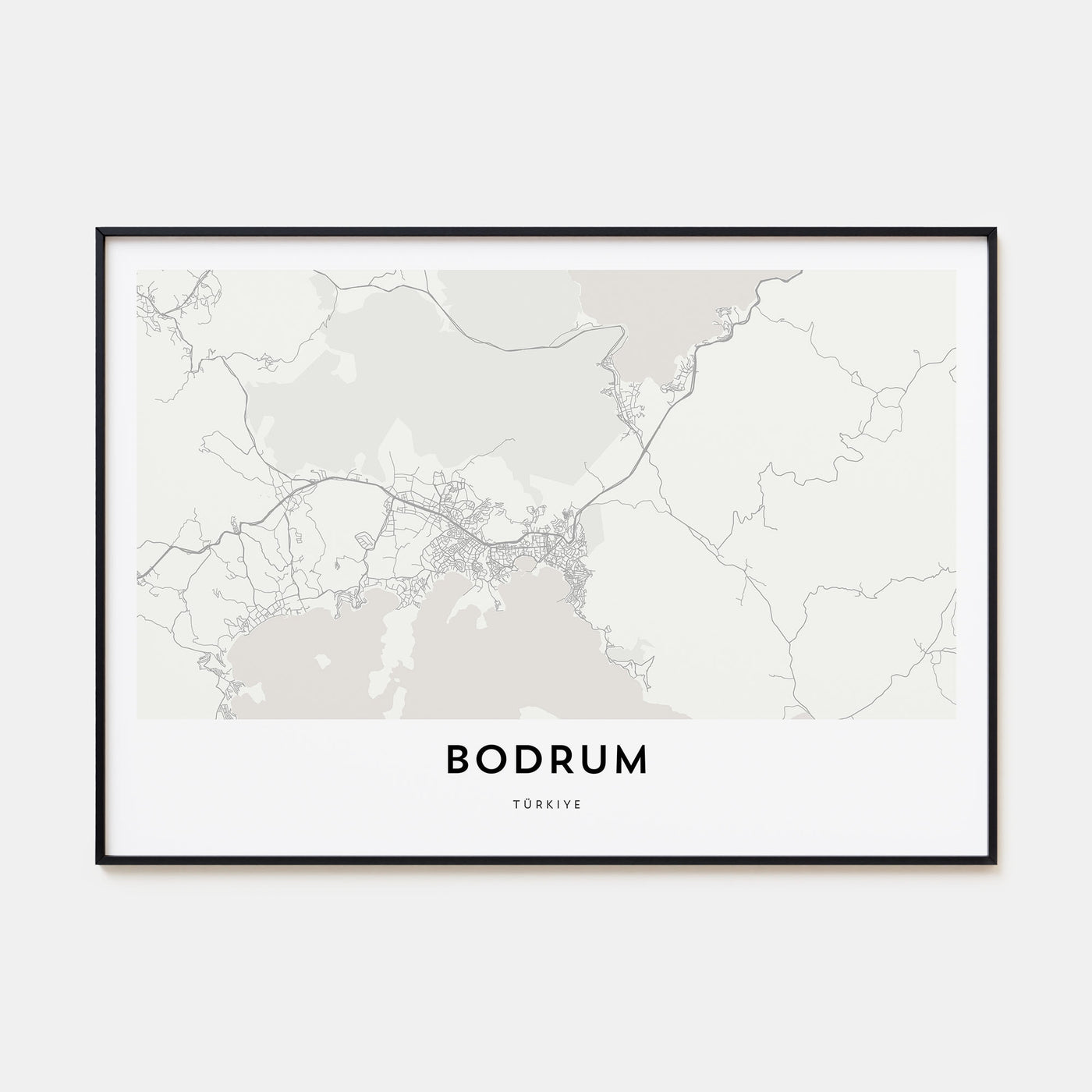 Bodrum Map Landscape Poster