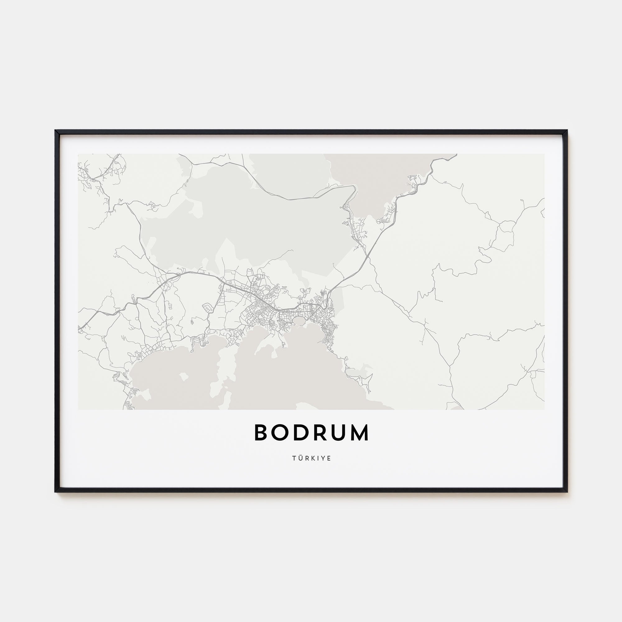 Bodrum Map Landscape Poster