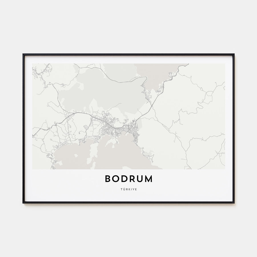 Bodrum Map Landscape Poster