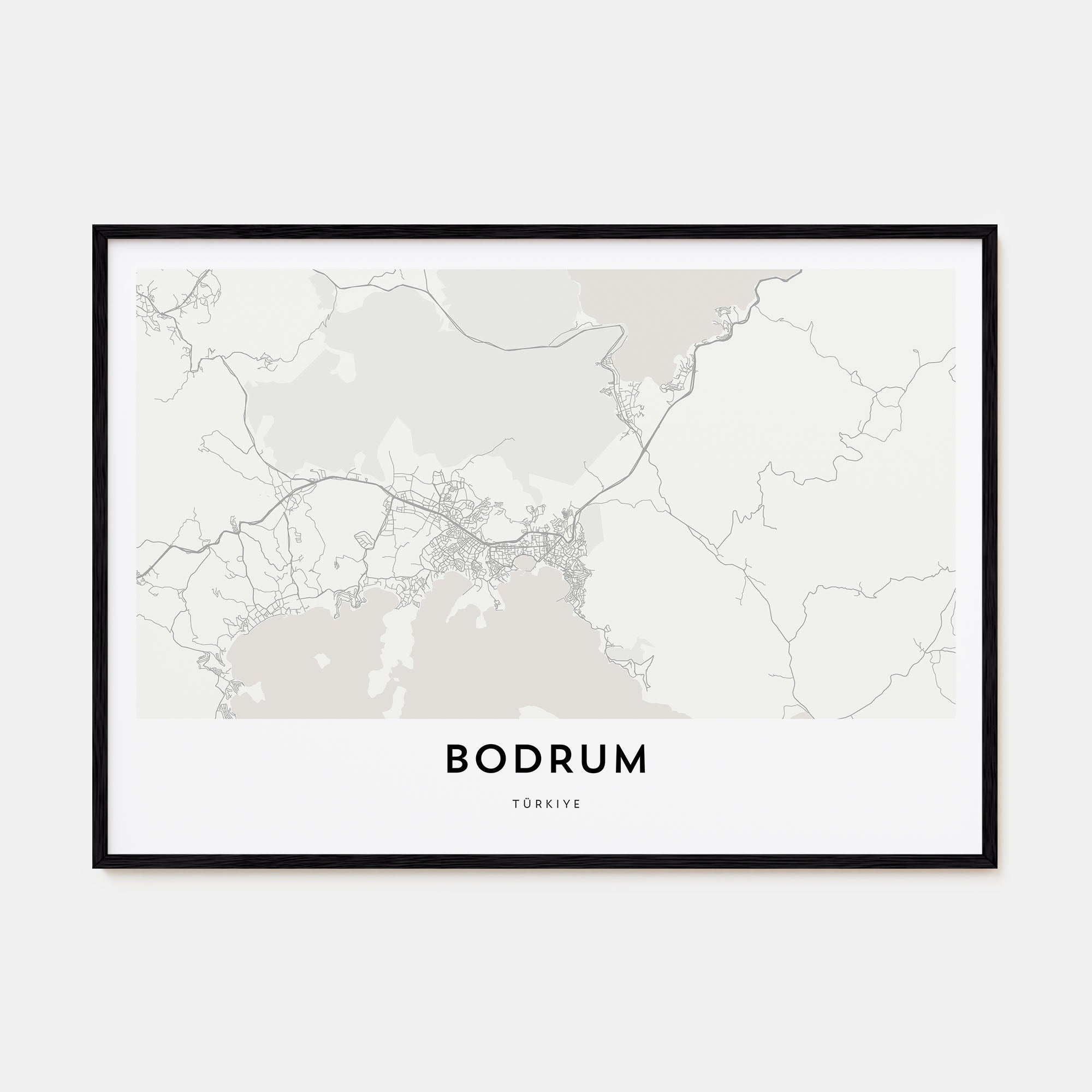 Bodrum Map Landscape Poster