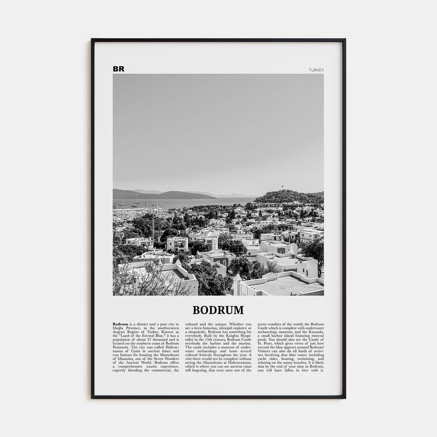 Bodrum Travel B&W Poster
