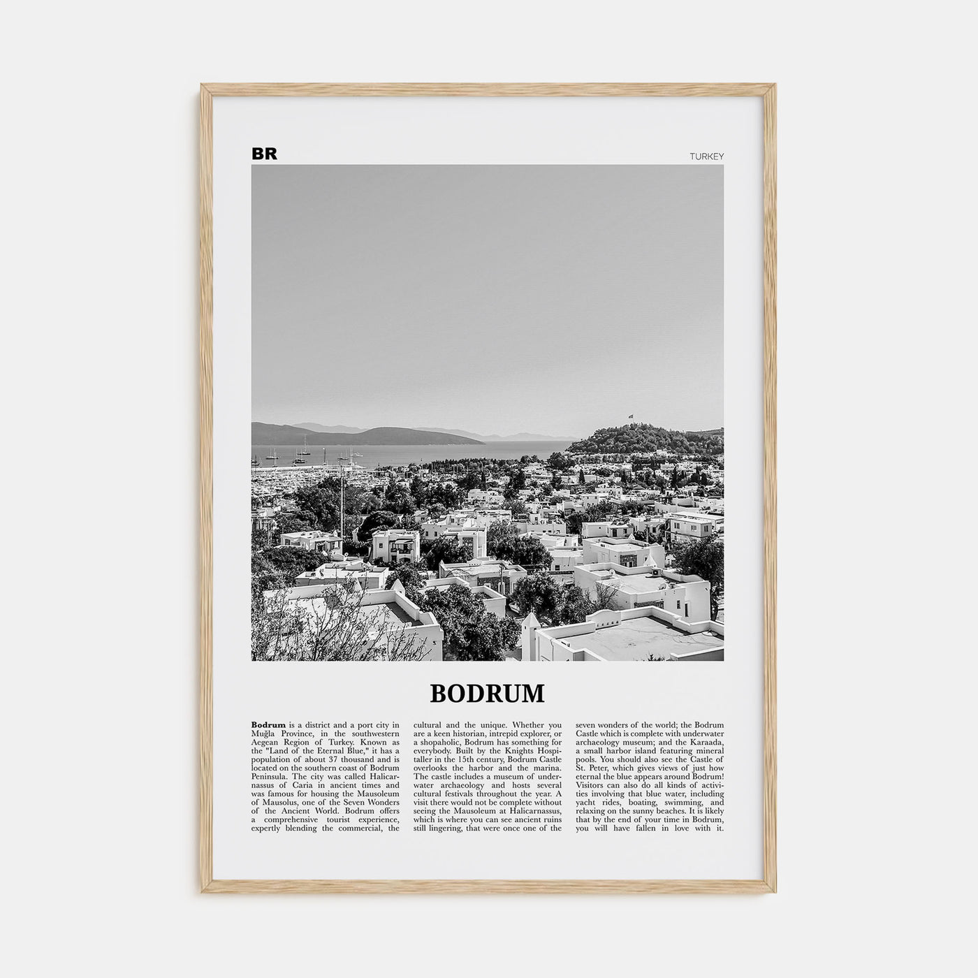 Bodrum Travel B&W Poster