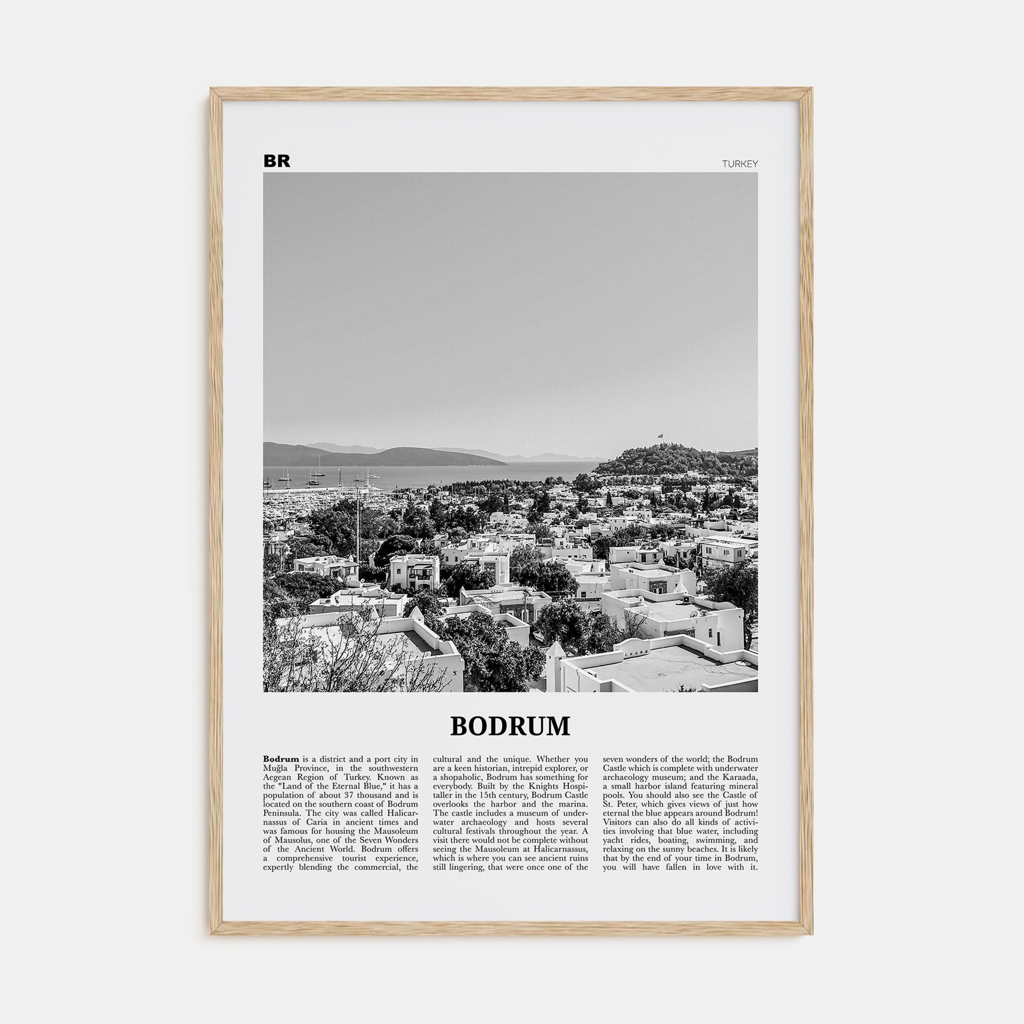 Bodrum Travel B&W Poster