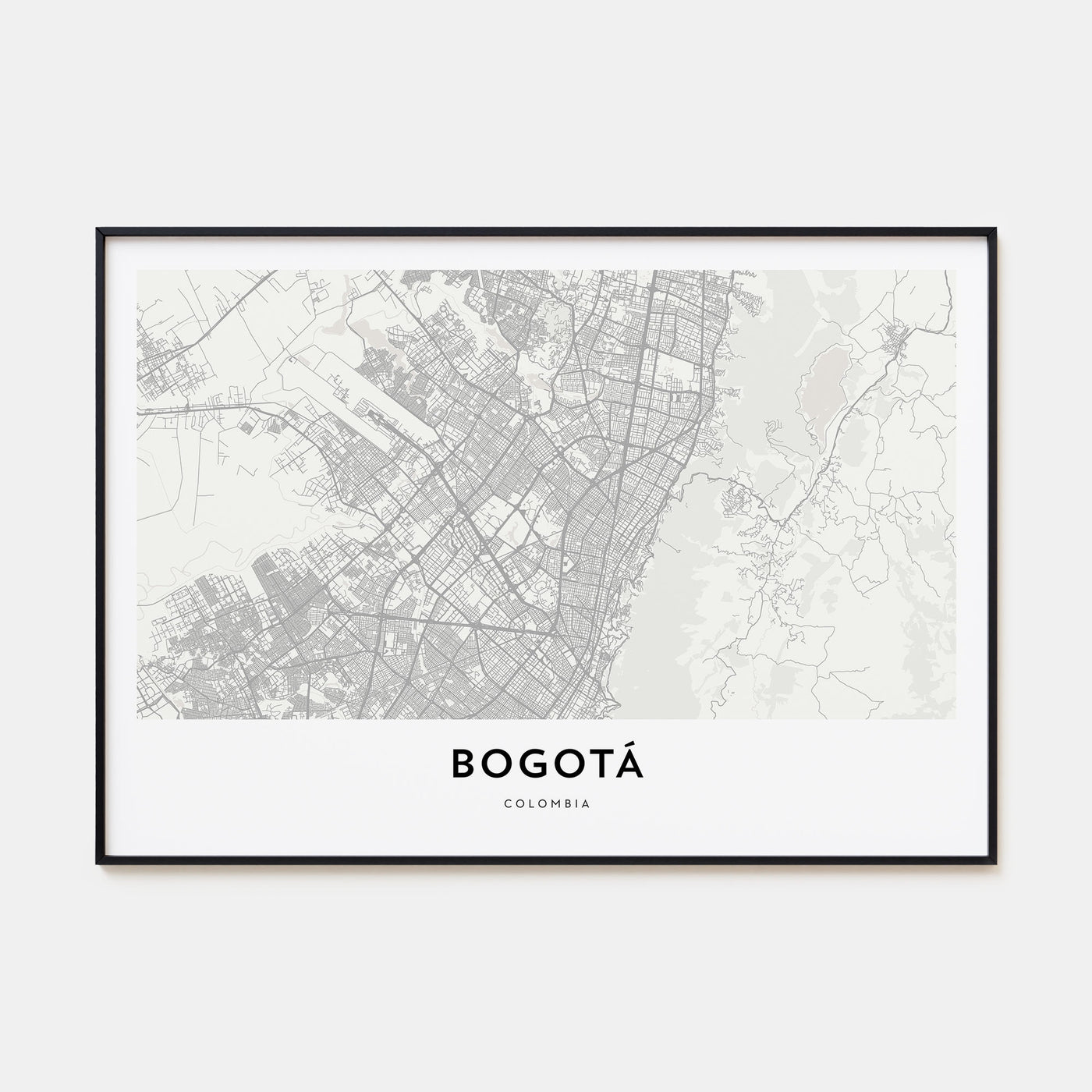 Bogotá Map Landscape Poster