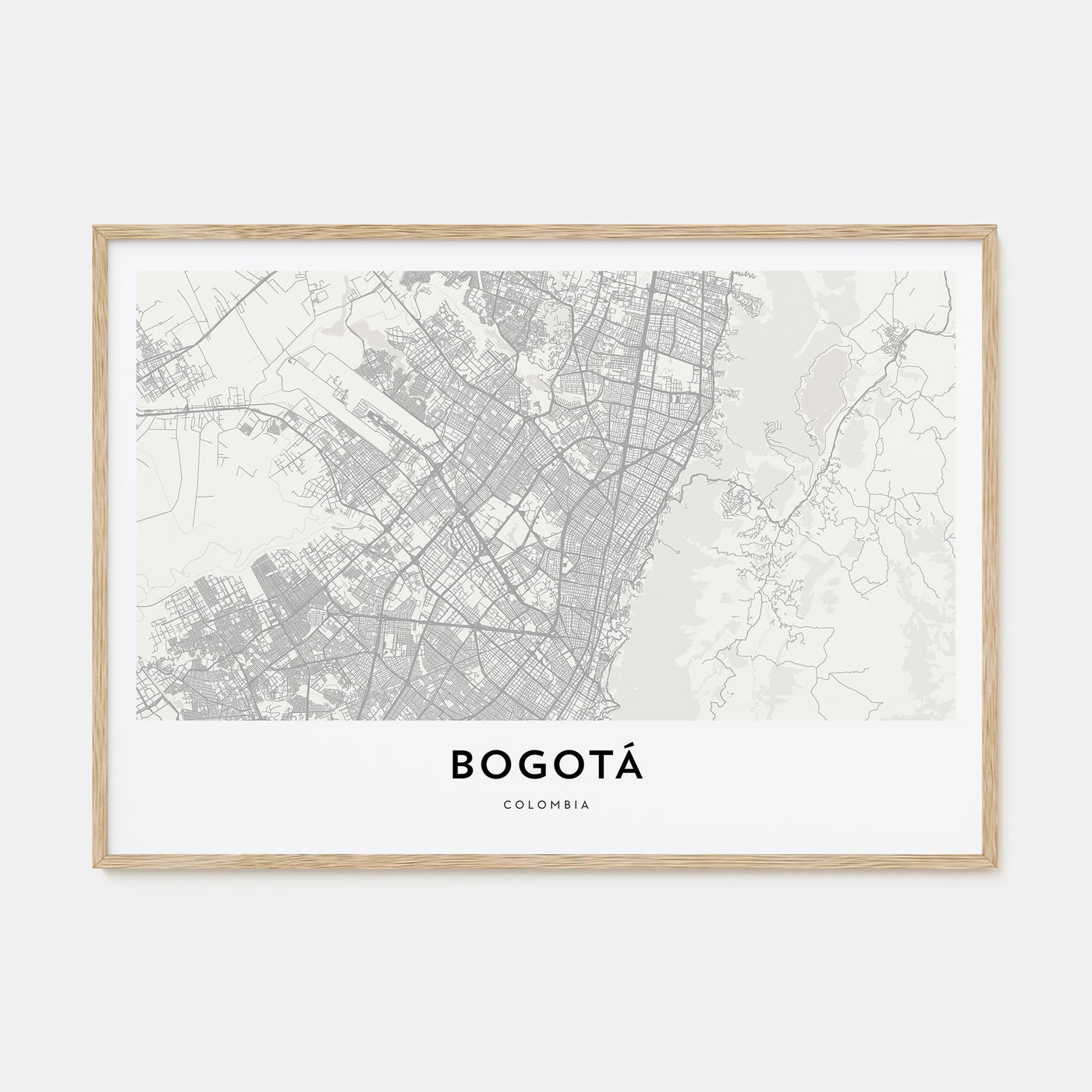 Bogotá Map Landscape Poster
