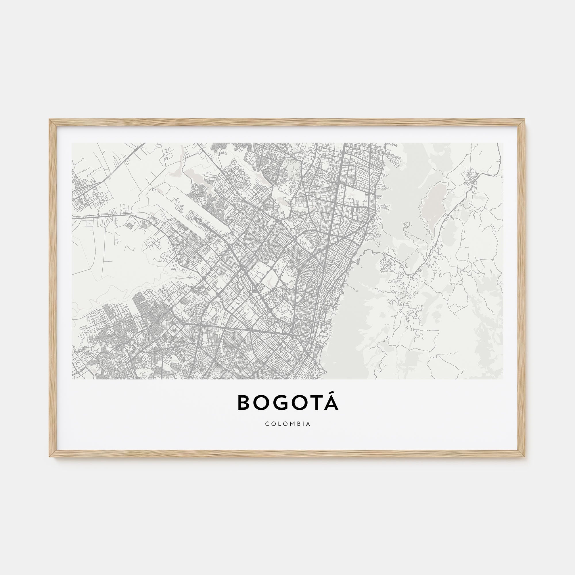 Bogotá Map Landscape Poster